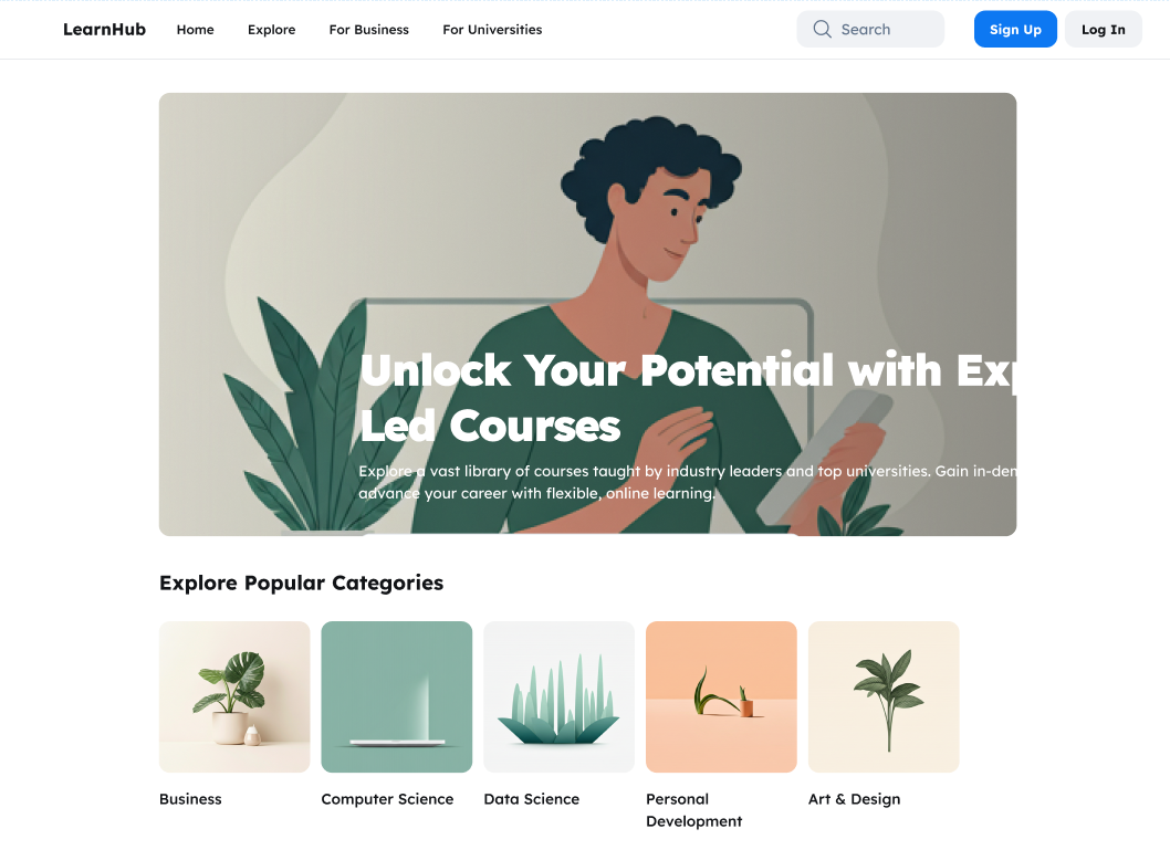 Online Learning Platform UI/UX Design